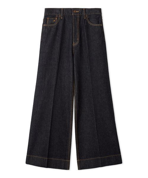ヘムデザインセミフレアデニムパンツ（デニムパンツ）｜Mila Owen