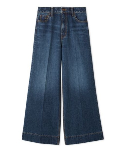 ヘムデザインセミフレアデニムパンツ（デニムパンツ）｜Mila Owen