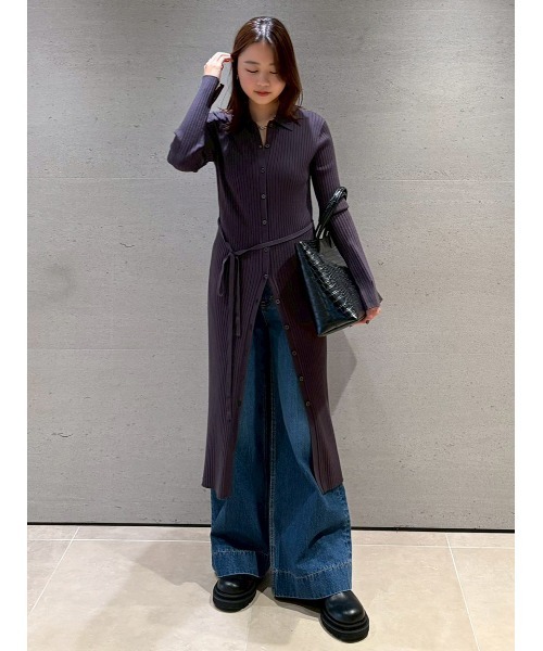 ヘムデザインセミフレアデニムパンツ（デニムパンツ）｜Mila Owen