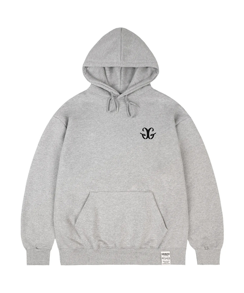 セール】[ユニセックス]スモールGロゴフードパーカー_グレー（パーカー