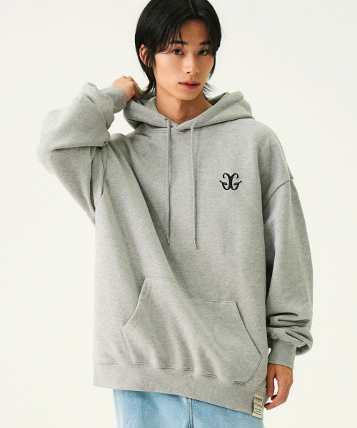 セール】[ユニセックス]スモールGロゴフードパーカー_グレー（パーカー