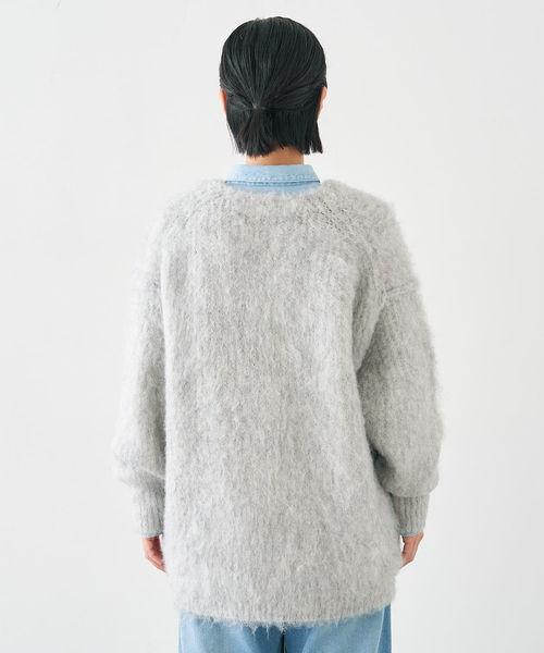 collex（コレックス）の「ヘアリー畦編みカーディガン（カーディガン/ボレロ・レディース・ライトグレー/ライトベージュ/グレー系その他・フリー）」の21枚目の写真