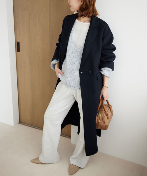 SLOBE IENA（スローブイエナ）の「《WEB限定/追加2》souple woolダブルフェイスチェスターコート（チェスターコート・レディース・ネイビー/キャメル・38/36）」の20枚目の写真