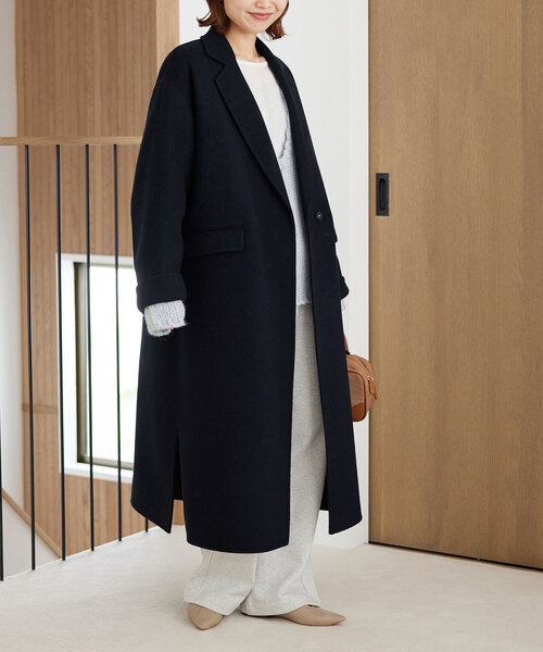 SLOBE IENA ECO WOOL チェスターコート　ブラック ECO WOOL チェスターコート（チェスターコート）｜SLOBE IENA