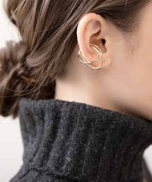 Cream dot.（クリームドット）の「【金属アレルギー対応】立体的なクロスデザインの片耳用イヤーカフ（イヤーカフ）」