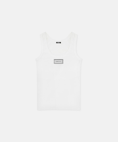 VERSACE(ヴェルサーチ)の「リブ ストレッチ コットン タンク トップ(タンクトップ・レディース・ホワイト/ブラック・38/40)」の3枚目の写真