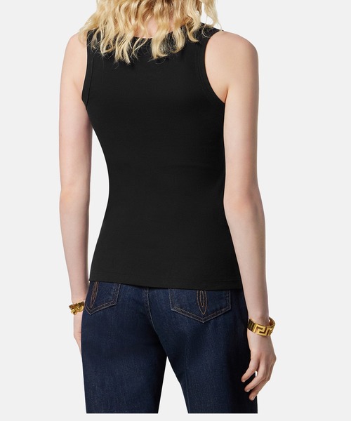 VERSACE(ヴェルサーチ)の「リブ ストレッチ コットン タンク トップ(タンクトップ・レディース・ホワイト/ブラック・38/40)」の6枚目の写真