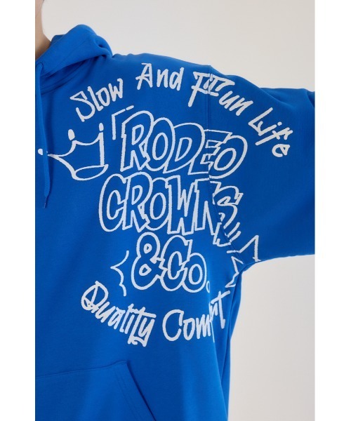 RODEO CROWNS WIDE BOWL（ロデオクラウンズワイドボウル）の「ランダムスケッチフーディー（パーカー・レディース・ブルー/ブラック/ホワイト・MEDIUM/LARGE）」の11枚目の写真