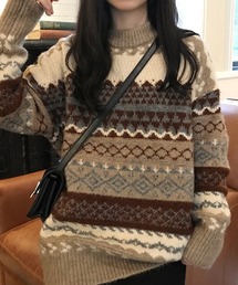 総柄オータムニット
