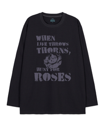 ローズオーバーサイズロングスリーブTシャツ_チャコール