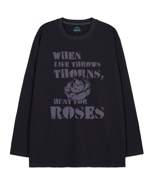 ASTRAL PROJECTION(アストラルプロジェクション)の「ローズオーバーサイズロングスリーブTシャツ_チャコール(Tシャツ/カットソー・メンズ・その他・LARGE/MEDIUM/X-LARGE)」の1枚目の写真