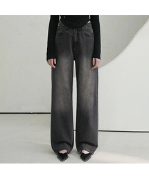 Vivacious（ビバシャス）の「Brush Wide Denim Pants BLACK（デニムパンツ・レディース）」