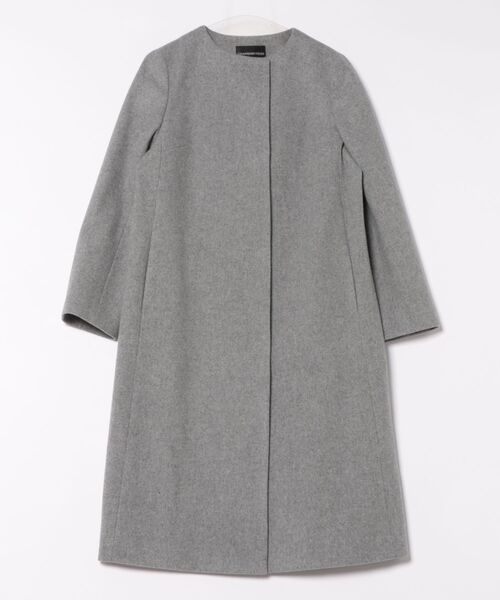 【未使用タグ付き】 ストロベリーフィールズ ノーカラー ウール ロング コート STRAWBERRY-FIELDS（ストロベリーフィールズ）の「ラムウールメルトン_