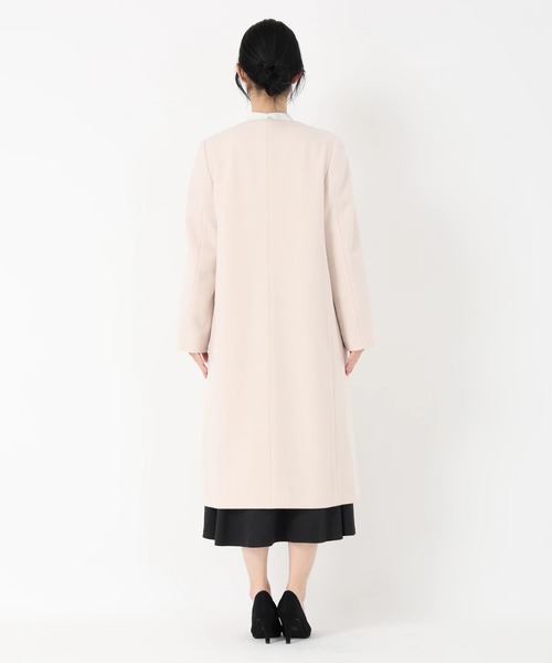 未使用♡セオリー メルトンウール ノーカラーコート ラムウール S ホワイト STRAWBERRY-FIELDS（ストロベリーフィールズ）の「ラムウールメルトン_