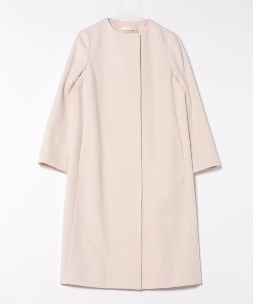 STRAWBERRY-FIELDS(ストロベリーフィールズ)の「ラムウールメルトン_ウールノーカラーロングコート(ノーカラーコート・レディース・オフホワイト/ブルー系その他/ローズ系/トップグレー/ブラック/ピンク系その他・2)」の17枚目の写真