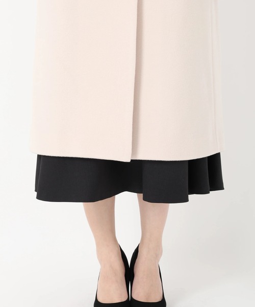 STRAWBERRY-FIELDS(ストロベリーフィールズ)の「ラムウールメルトン_ウールノーカラーロングコート(ノーカラーコート・レディース・オフホワイト/ブルー系その他/ローズ系/トップグレー/ブラック/ピンク系その他・2)」の15枚目の写真