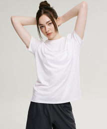 エアロタッチスタンダードフィットショート半袖W Tシャツ上着スリーブホワイト