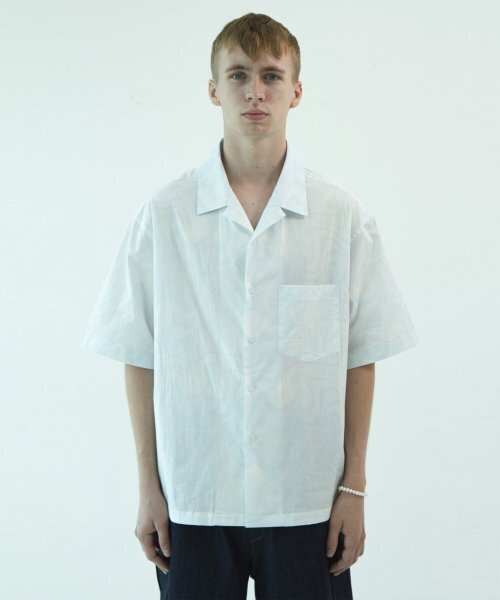 WINDER(ワインダー)の「RIPPLE PRINTED CAMP SHIRTS - LILAC BLUE(シャツ/ブラウス・メンズ・その他・MEDIUM)」の1枚目の写真