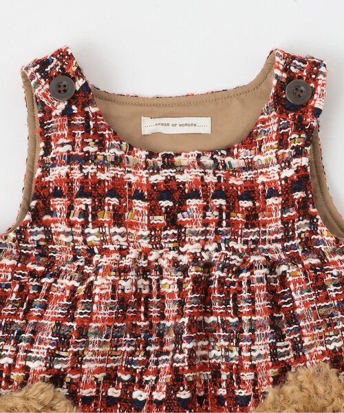 sense of wonder（センスオブワンダー）の「ロービングチェックジャンパースカート（ジャンパースカート・キッズ・レッド/ネイビー・100cm/90cm/80ｃｍ/120cm/110cm/130cm）」の4枚目の写真