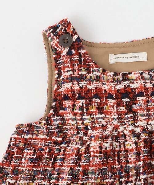 sense of wonder（センスオブワンダー）の「ロービングチェックジャンパースカート（ジャンパースカート・キッズ・レッド/ネイビー・100cm/90cm/80ｃｍ/120cm/110cm/130cm）」の5枚目の写真