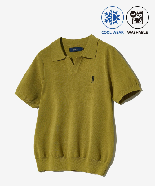 YALE（イェール）の「ウィメンズコンフォートクールスリットネックポロニットグリーン（Tシャツ/カットソー・レディース・その他・LARGE/MEDIUM/SMALL）」の2枚目の写真