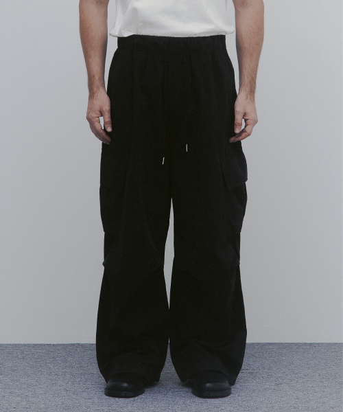 セール】ウィンターコットンワイドカーゴパンツ（ブラック（その他