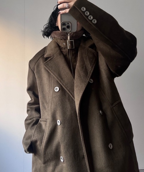 CREARE -LINO-（クレアーレリノ）の「ネックボアスタンドカラーコート（その他アウター・メンズ・ブラック/カーキ・FREE）」の2枚目の写真