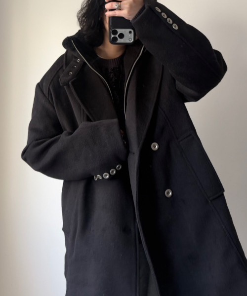 CREARE -LINO-（クレアーレリノ）の「ネックボアスタンドカラーコート（その他アウター・メンズ・ブラック/カーキ・FREE）」の3枚目の写真