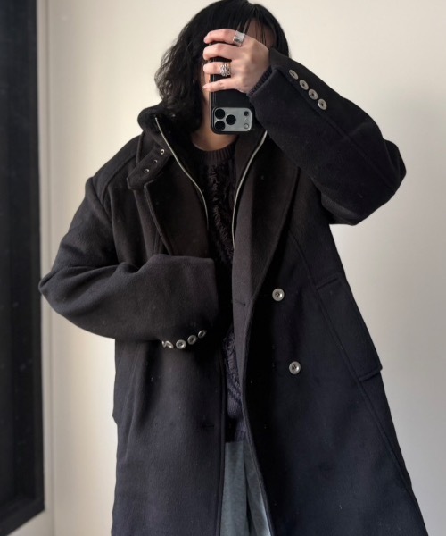 CREARE -LINO-（クレアーレリノ）の「ネックボアスタンドカラーコート（その他アウター・メンズ・ブラック/カーキ・FREE）」の5枚目の写真