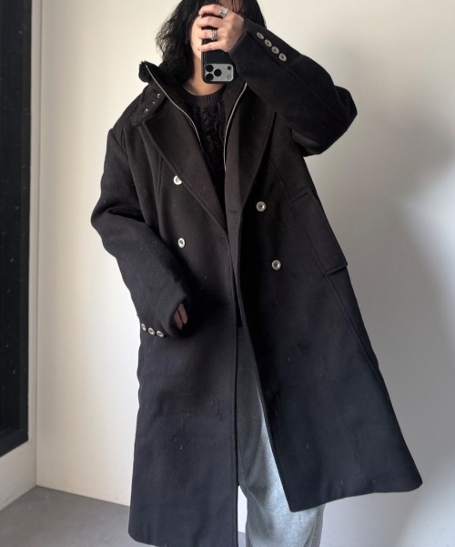 CREARE -LINO-（クレアーレリノ）の「ネックボアスタンドカラーコート（その他アウター・メンズ・ブラック/カーキ・FREE）」の4枚目の写真