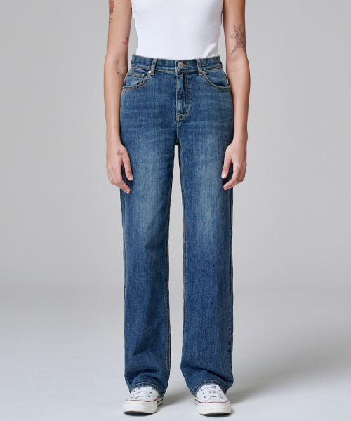 MALOUPE(マロップ)の「9126 ワイドウォッシングデニムパンツ (ミディアムインディゴ)(デニムパンツ・レディース・インディゴブルー・30/26/28)」の10枚目の写真