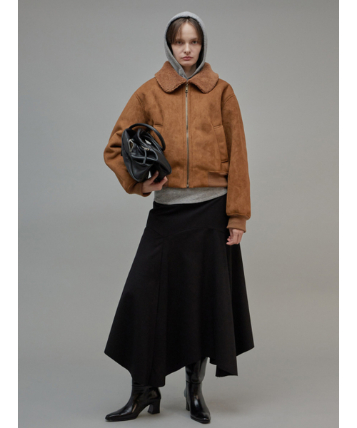 FROMWHERE(フロムウェア)の「Soft Shearing Bomber Jacket Camel(ブルゾン・レディース・その他・FREE)」の3枚目の写真