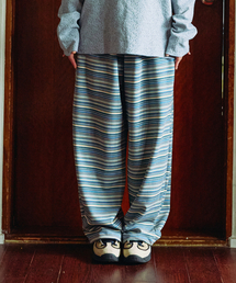KOOKEESEE（クキシ）の「ナナストライプバンディングパンツ（ブルー）（スウェットパンツ）」