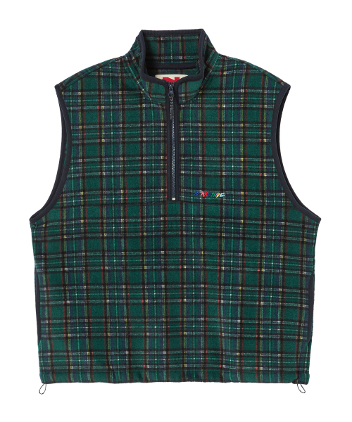 Beyond Closet（-）の「[COLLECTION LINE] レトロチェックユニークロゴハーフジップフリースグリーン（ベスト・メンズ・その他・MEDIUM/LARGE）」の2枚目の写真