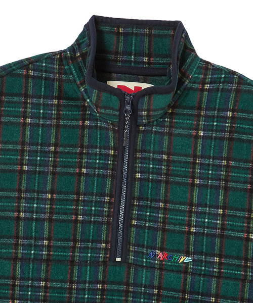 Beyond Closet（-）の「[COLLECTION LINE] レトロチェックユニークロゴハーフジップフリースグリーン（ベスト・メンズ・その他・MEDIUM/LARGE）」の4枚目の写真