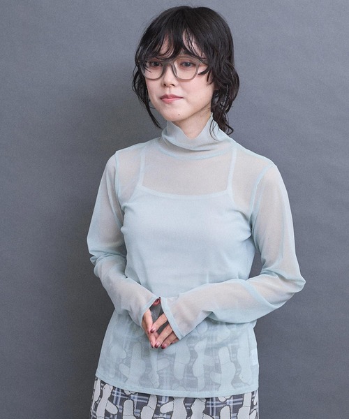 I am I in fact...(アイアムアイインファクト)の「パワーネットチュール インナー(Tシャツ/カットソー・レディース・シルバー/ゴールド/グリーン/ピンク/サックスブルー・FREE)」の3枚目の写真