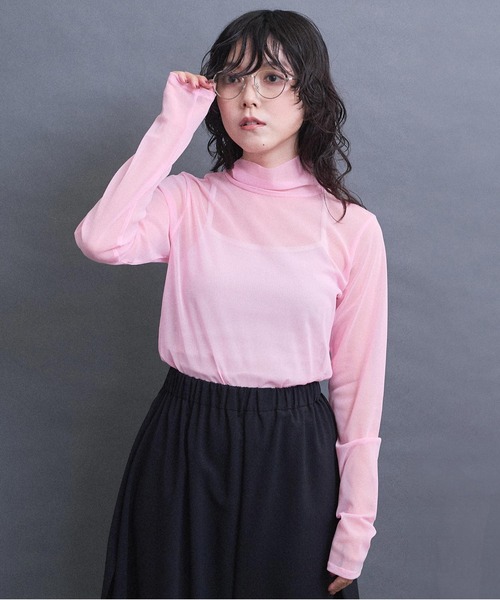 I am I in fact...(アイアムアイインファクト)の「パワーネットチュール インナー(Tシャツ/カットソー・レディース・シルバー/ゴールド/グリーン/ピンク/サックスブルー・FREE)」の4枚目の写真