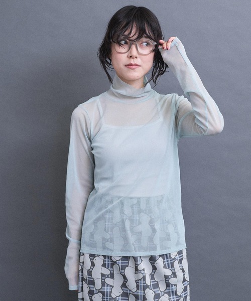 I am I in fact...(アイアムアイインファクト)の「パワーネットチュール インナー(Tシャツ/カットソー・レディース・シルバー/ゴールド/グリーン/ピンク/サックスブルー・FREE)」の10枚目の写真