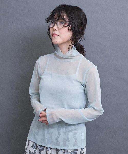 I am I in fact...(アイアムアイインファクト)の「パワーネットチュール インナー(Tシャツ/カットソー・レディース・シルバー/ゴールド/グリーン/ピンク/サックスブルー・FREE)」の13枚目の写真