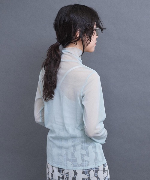 I am I in fact...(アイアムアイインファクト)の「パワーネットチュール インナー(Tシャツ/カットソー・レディース・シルバー/ゴールド/グリーン/ピンク/サックスブルー・FREE)」の12枚目の写真