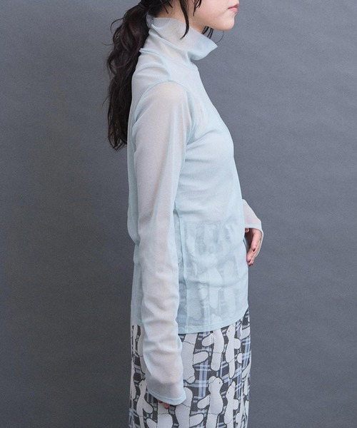 I am I in fact...(アイアムアイインファクト)の「パワーネットチュール インナー(Tシャツ/カットソー・レディース・シルバー/ゴールド/グリーン/ピンク/サックスブルー・FREE)」の16枚目の写真