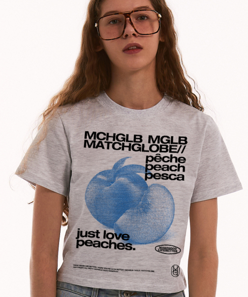 MATCHGLOBE(マッチグローブ)の「ピーチクロップTシャツ(ライトメランジ)(Tシャツ/カットソー・レディース・その他・FREE)」の3枚目の写真