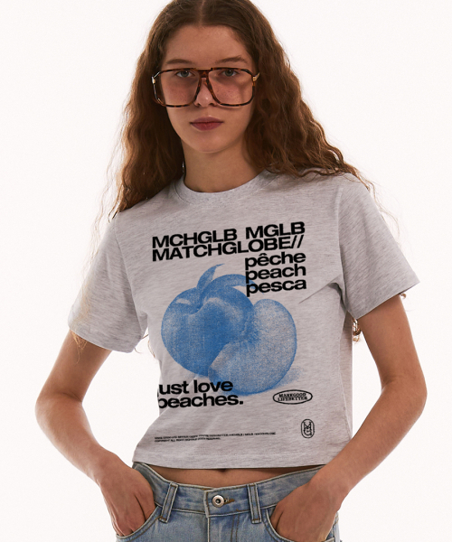 MATCHGLOBE(マッチグローブ)の「ピーチクロップTシャツ(ライトメランジ)(Tシャツ/カットソー・レディース・その他・FREE)」の5枚目の写真