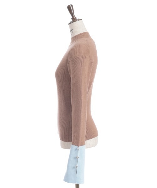 axes femme(アクシーズファム)の「バイカラーニットプルオーバー(ニット/セーター・レディース・キャメル/ブラック/グレー・FREE)」の9枚目の写真