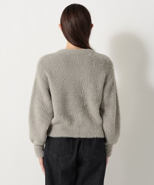 Afternoon Tea（アフタヌーンティー）の「フェザーニットクルーネックカーディガン（カーディガン/ボレロ・レディース・ブラウン/グレー・MEDIUM）」の3枚目の写真