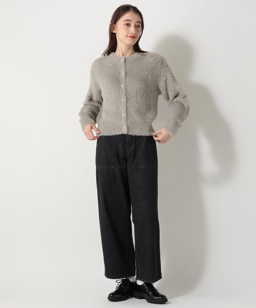 Afternoon Tea（アフタヌーンティー）の「フェザーニットクルーネックカーディガン（カーディガン/ボレロ・レディース・ブラウン/グレー・MEDIUM）」の5枚目の写真