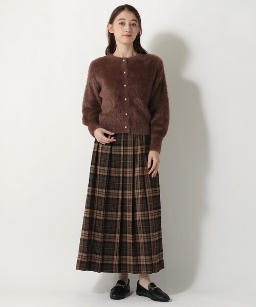 Afternoon Tea（アフタヌーンティー）の「フェザーニットクルーネックカーディガン（カーディガン/ボレロ・レディース・ブラウン/グレー・MEDIUM）」の8枚目の写真