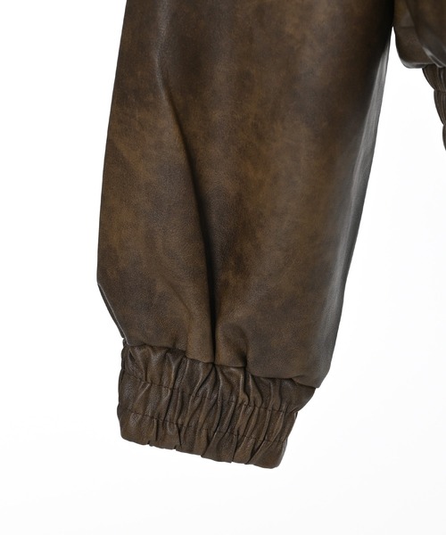 Narcissus（ナルシス）の「【ユニセックス】レザーブルゾンジャケット/オーバーサイズ（ブルゾン・レディース・ブラック/ブラウン・FREE）」の12枚目の写真