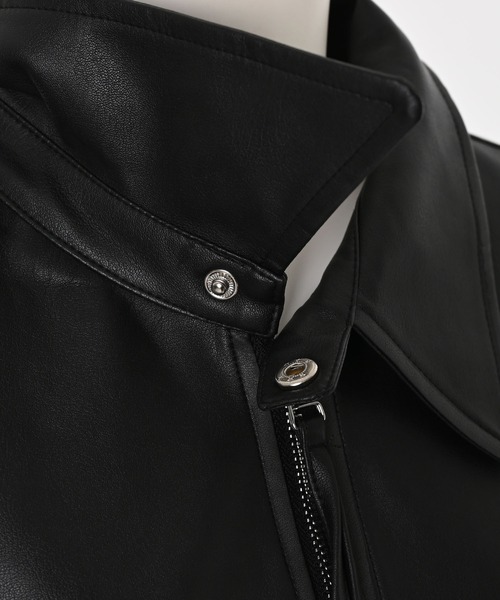 Narcissus（ナルシス）の「【ユニセックス】レザーブルゾンジャケット/オーバーサイズ（ブルゾン・レディース・ブラック/ブラウン・FREE）」の14枚目の写真