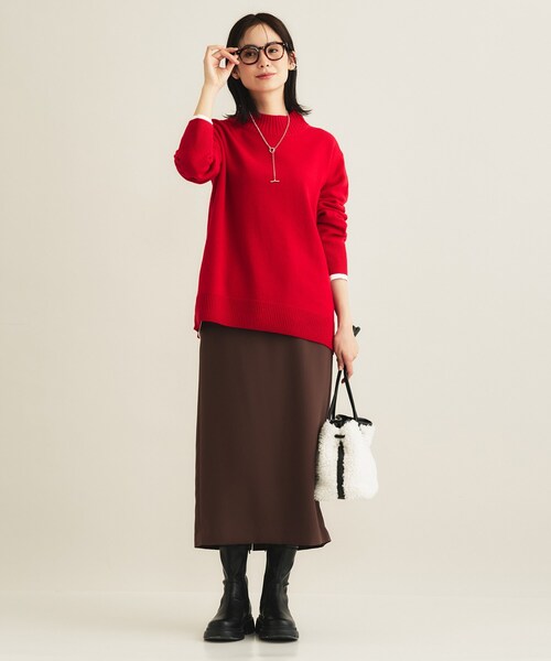 INDIVI(インディヴィ)の「【体型カバー/ウール混】ハイネックニット(ニット/セーター・レディース・ブラック/ワインレッド/ベージュ系8/ホワイト系5/サックスブルー・38/13/05/15 )」の17枚目の写真
